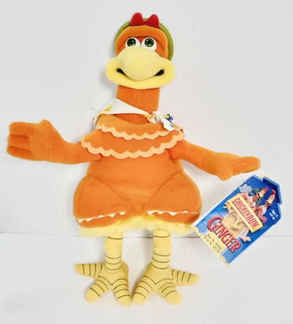 Vintage Dreamworks 2000 Chicken Run GINGER Stuffed Beanie Plush Toy 9” W/ Tag