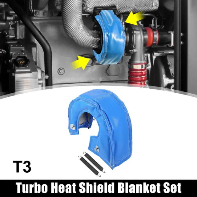 per T3 Turbocompressore scudo termico copertura auto turbocompressore per T25 T28 GT25 GT35 blu