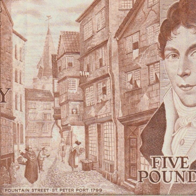 🇬🇬 Guernsey 5 Pounds. ND (1980-89). THOMAS DE LA RUE. P.49a. Crisp Gem UNC