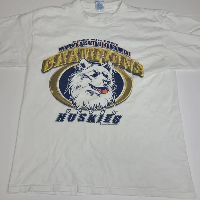 Vintage 2002 UCONN Huskies Women National Championship Size Large White
