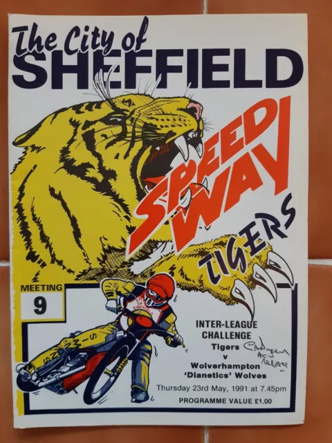 SHEFFIELD vs WOLVERHAMPTON SPEEDWAY PROGRAMME 23/05/1991 (VERY GOOD CONDITION)