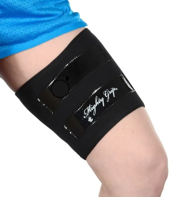 Mighty Grip 2 Black Inner Thigh Protectors for Pole Dancing with Tack strips