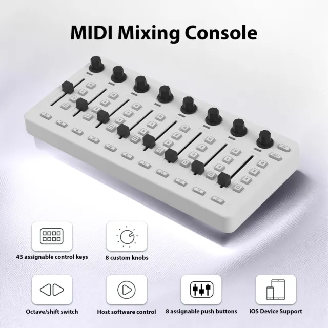 MIDI Drum Pad Controller 48 RGB Backlit Pads 8 Knobs 16 Buttons 8 Sliders  B3J1