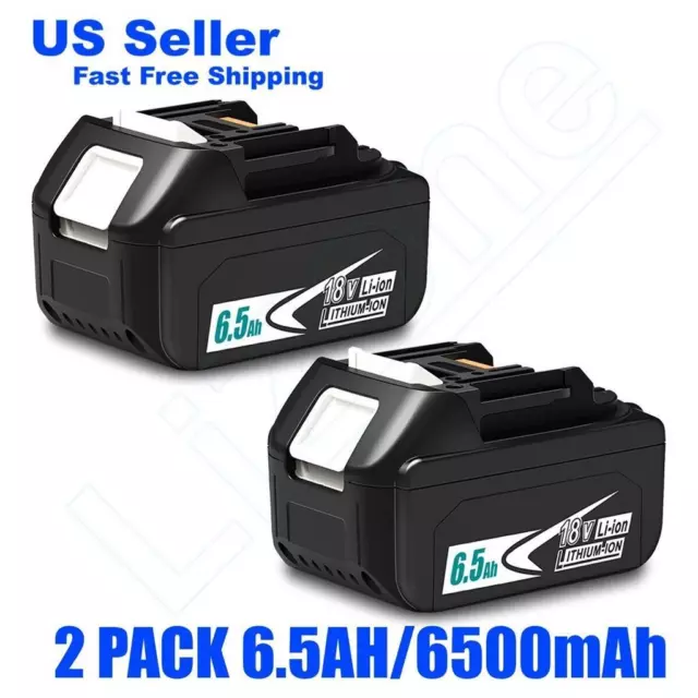 Lizone 2 Pack 18 Volt 6.5Ah for Makita 18V 6.0Ah Lithium ion Battery BL1860B