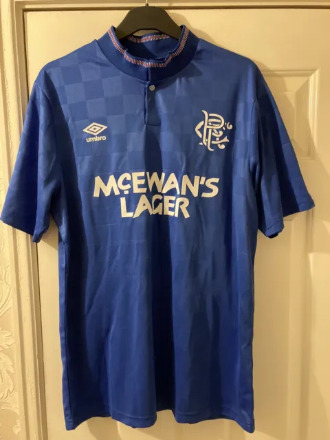 Glasgow Rangers 1987 - 1990 Umbro Home Football Shirt | Men's Large