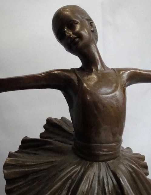 Estatua Bailarín Ópera Art Deco Estilo Art Nouveau Estilo Bronce sólido Firmado 3