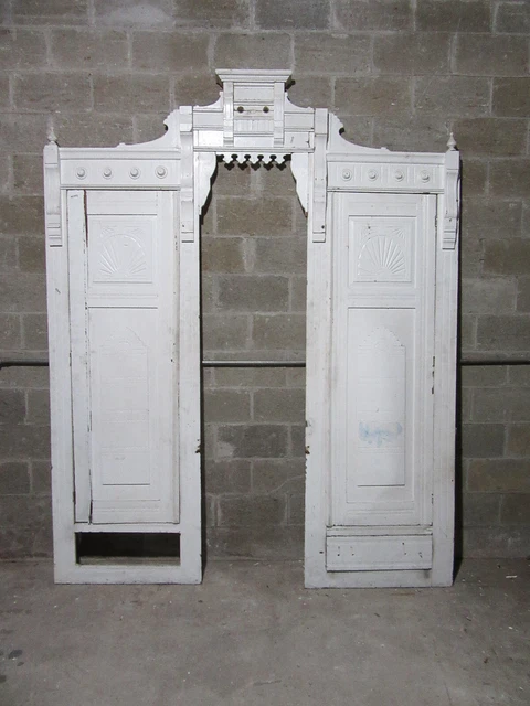 Antique Carved Walnut Closet Front ~ Built In Armoire Butlers Pantry ~ 84 X 104