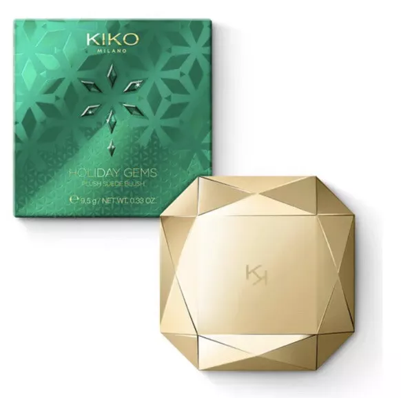 Kiko Milano Holiday Gems gamuza acabado mate rubor, rosa melocotón; 02 caña de caramelo