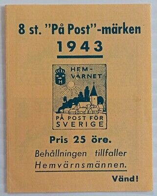 AOP Sweden Miltary PA POST 1943 booklet with 8 stamps MNH