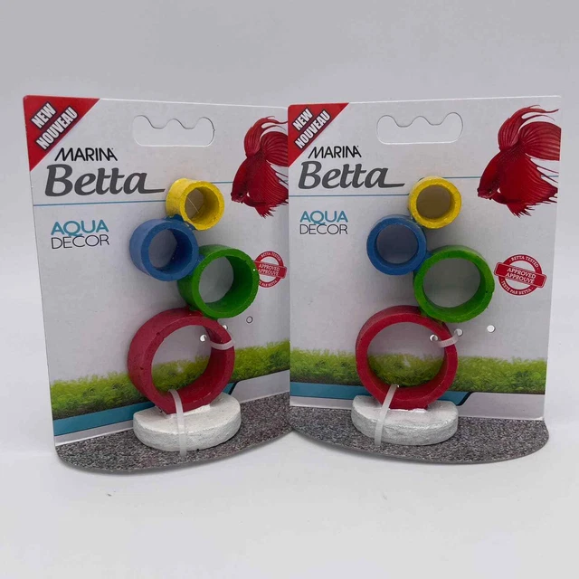 2-PK Marina Betta Ornament Circus Rings 12233 Aquarium Decoration