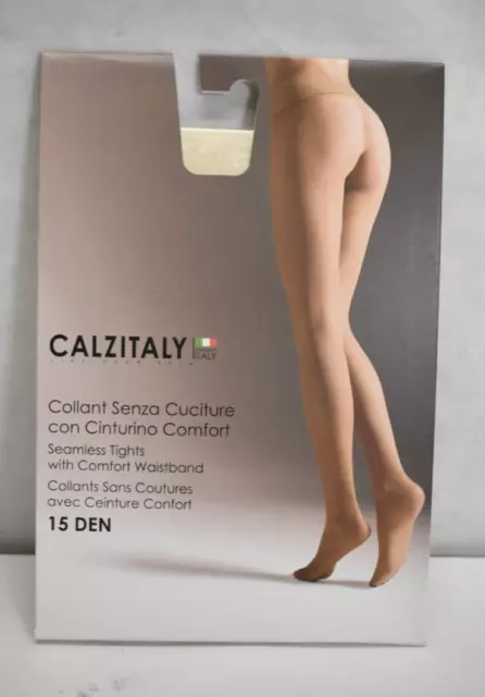 CALZITALY SEAMLESS SHEER Tights Comfortable Waistband 15 Dernier Pantyhose  Cream $10.99 - PicClick