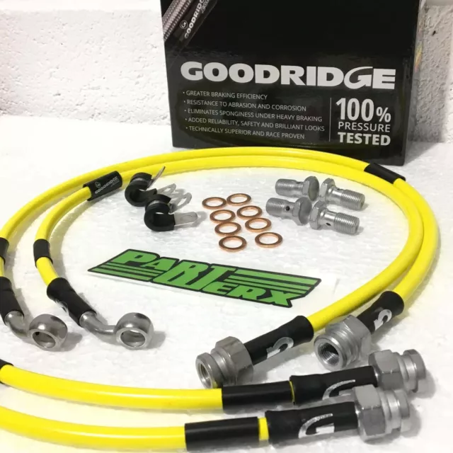 Goodridge Braided Stainless Steel Brake Hoses Kit 4Line Yellow for Mazda RX8