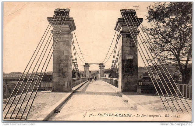 33 SAINTE FOY LA GRANDE - le pont suspendu.