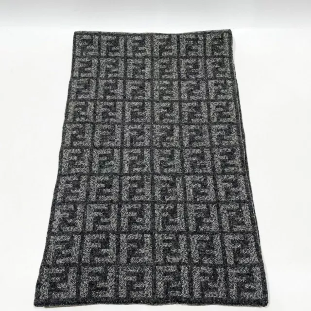 FENDI ZUCCA FF pattern logo scarf 182? p×29? p wool unisex Used APR ...