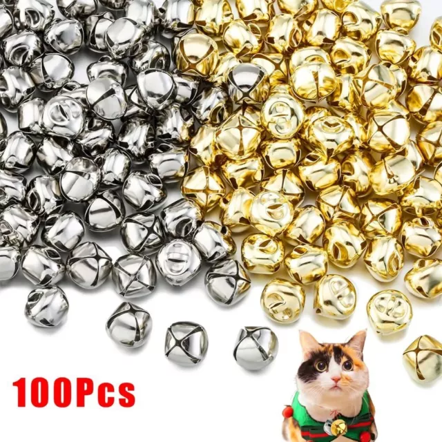 100pcs Cross Bell Christmas Bells Gold/Silver Bell Ball Jingle Bells