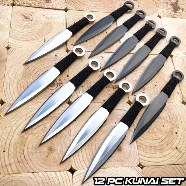 https://www.picclickimg.com/~mYAAOSwR11dTHdC/12PC-Black-Silver-Ninja-Throwing-Fixed-Blade-Knife.webp