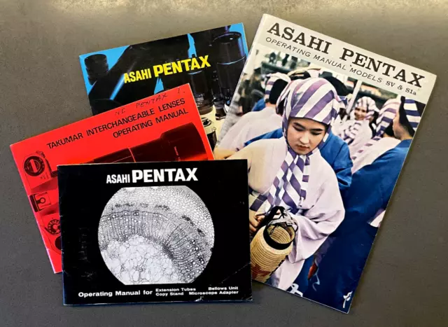 Collection of Vintage Asahi Pentax User Guides and Brochures