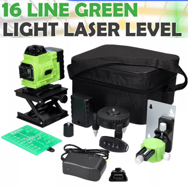 2023 4D 16 Lines Laser Level 360° Green Auto Self Leveling Rotary Cross Measure 3