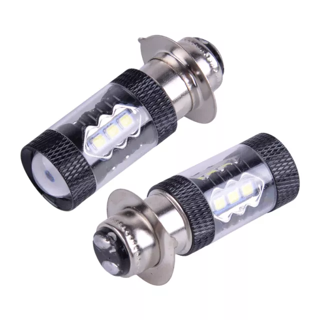 2pcs P15D H6M 16LED 80W Motorrad Scheinwerfer DRL Lampe Nebellicht Birnen Weiß g