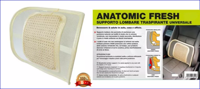 Cuscino Schienale Supporto Lombare Auto Fresco Sedile  Terapeutico Ergonomico