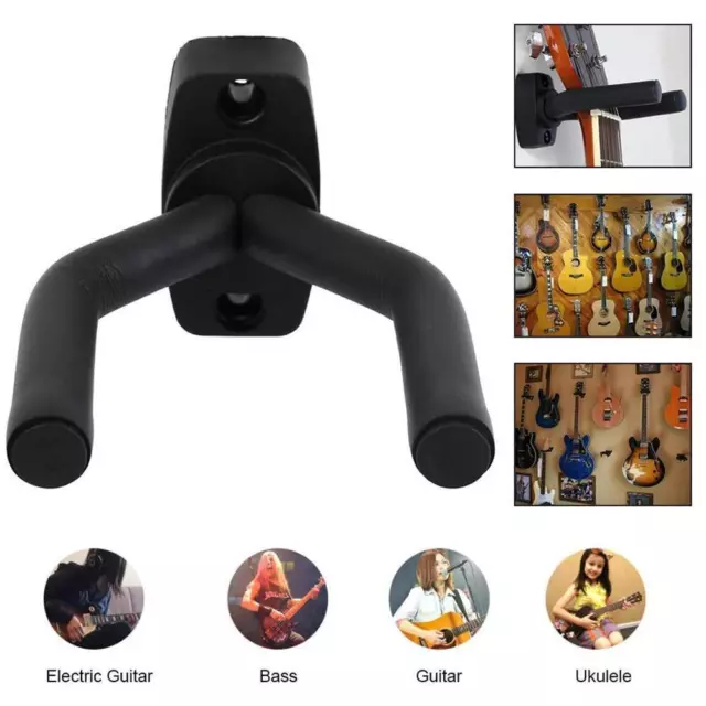 Guitar Hanger Wall Mount Stand Hook Bass Ukulele Bracket Wall Rack W0K5