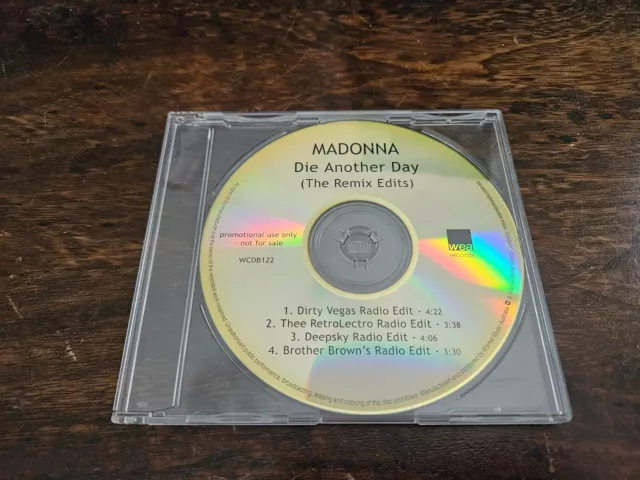 PROMO CD SINGLE MADONNA - DIE ANOTHER DAY (THE REMIX EDITS) (Rare Australian)