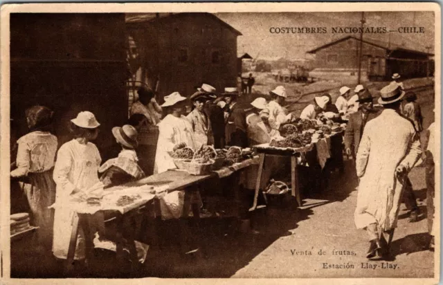 Chile South America Costumbres Nacionales - Market Place - Old  Postcard