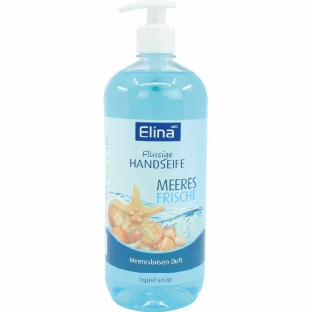 XXL Elina Med Seife 1000ml Meeresfrische blau mit Spender Urlaub mit Waschlotion