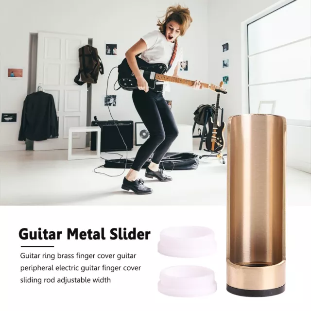 Metal Guitar Slide Bar Finger Sleeve Smooth Slides for Ukulele String Instrument 2