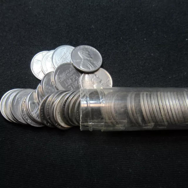 1943-S Au+ To Uncirculated Bu Steel Wheat Cent Penny Roll Estate Auction Lot