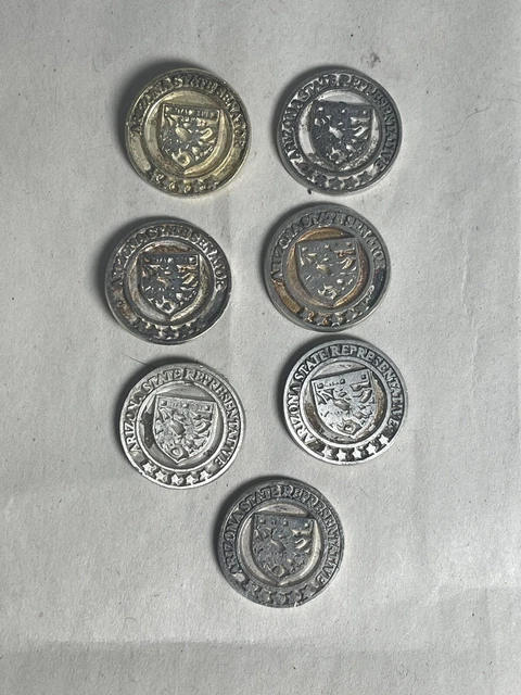 Vintage Arizona State Senator And Representative Tokens X7