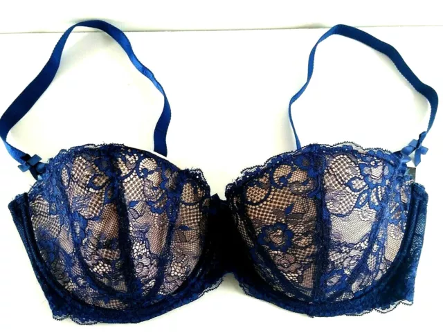 FREDERICKS OF HOLLYWOOD Women Bra XL Black Lace Underwire Pleated  Adjustable $11.91 - PicClick