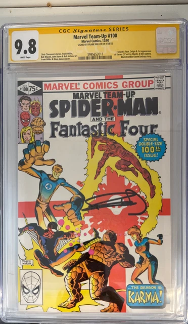 Marvel Team-Up Vol 1 #100 (1980, Marvel) CGC SS 9.8 Signed by Frank Miller