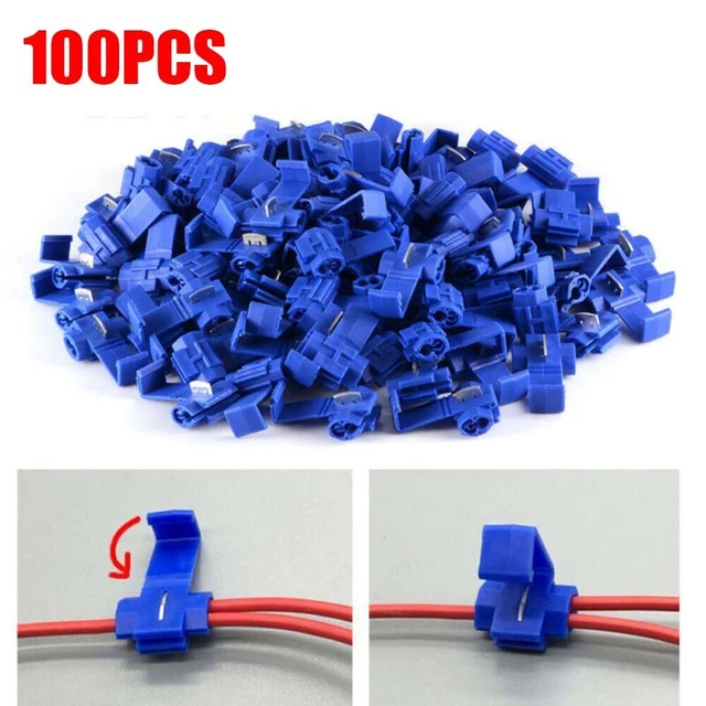 100pcs Quick Splice Terminals Common Block Blue Connect Terminal Connectors