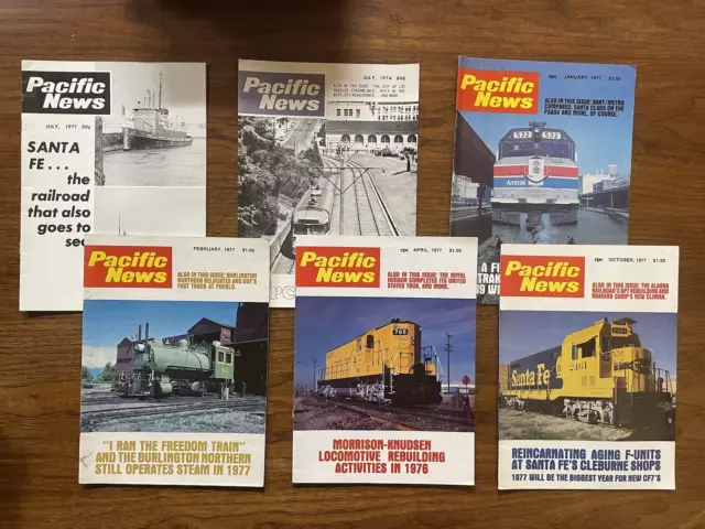 Huge Lot of (73) Issues of Pacific Rail News Magazines, 1971-1997