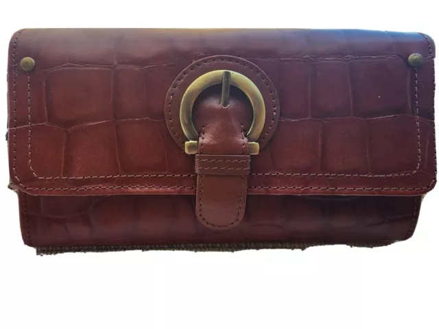 UNION CODE WOMENS Croco Embossed Cognac (Brown) Leather RFID Wallet $13 ...