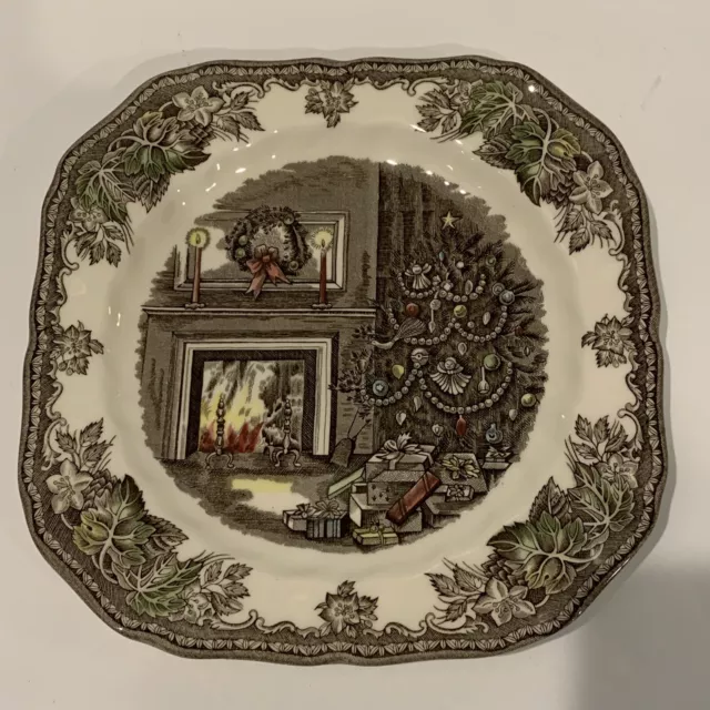 Johnson Bros Christmas Tree Friendly Village Square Salad Plate 7.5" England