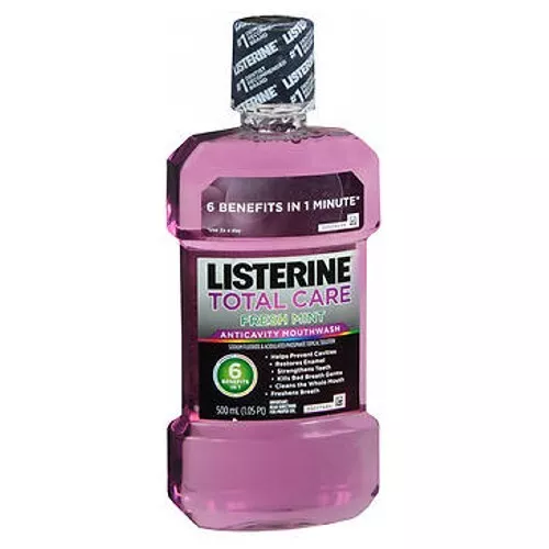 Listerine Total Cuidado Anticaries Enjuague Bucal Menta Fresca 493ml Por