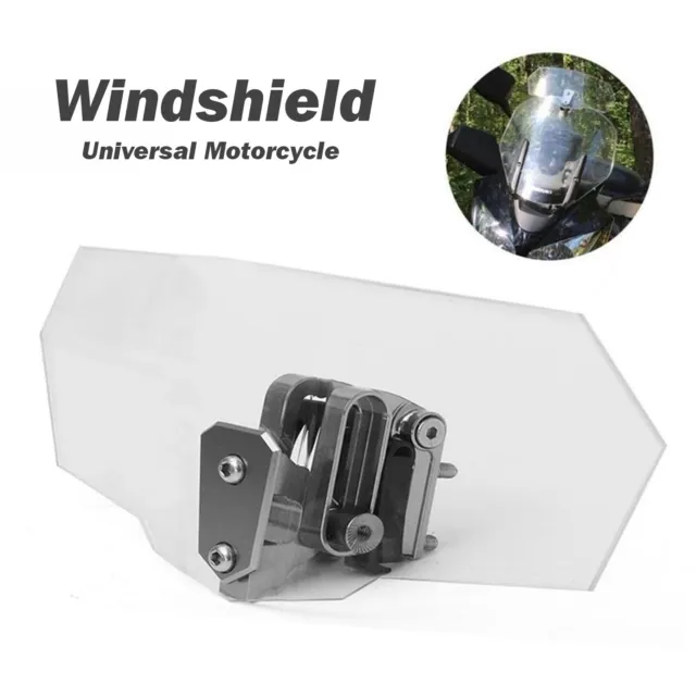 Motorcycle Motorbike Clip On Windshield Wind Screen Deflector Extension Spoiler