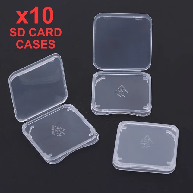 10 X TRANSPARENT Protective SD SDHC Memory Card Case Holder Box Storage ...