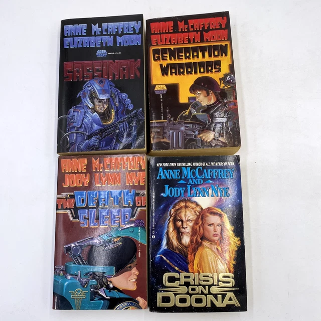 Lot of 4: Anne McCaffrey w/Jody Lynn Nye or Elizabeth Moon Vintage Mass Mkt