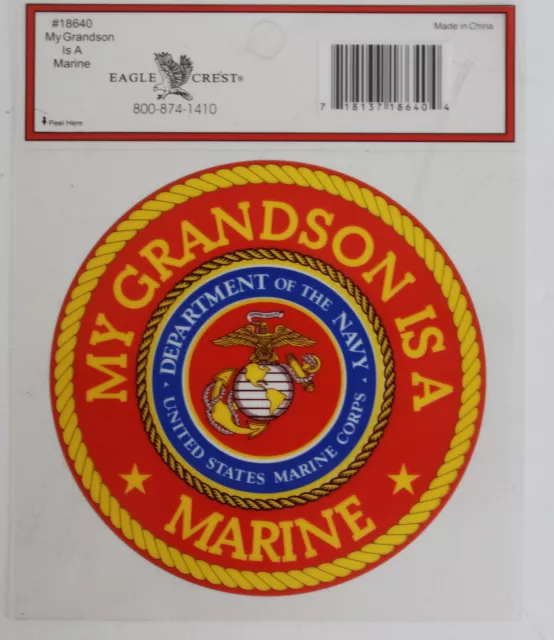 United States Marine Corp Grandson Military Sticker Armed Forces of America