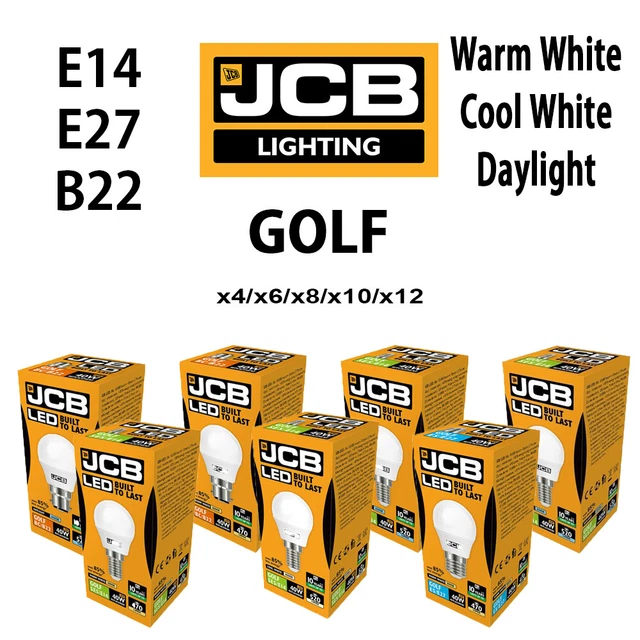 JCB LED 6W GOLF Ball E14 E27 B22 Globe Lamp Light Bulbs Warm Cool Daylight White