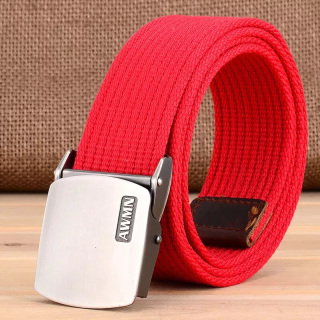 Men's casual leather belt fabric belt outdoor canvas belt Military enthusiast