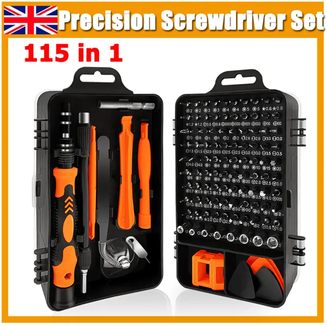 115Piece Precision Screwdriver Set Computer Pc Laptop Phone Repair Tool Kit Case