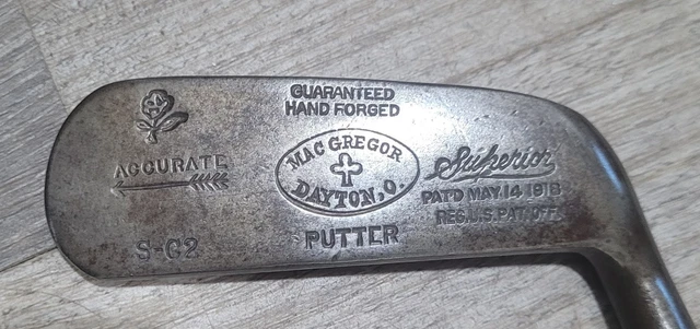 Putter Vintage Pyramidal Halley - Londres, Manche En Hickory Maxwell, Club De Golf Ancien Collection