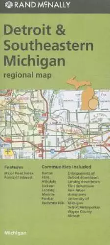 Rand McNally Folded Map: Detroit and Southeastern Michigan Regional Map - GOOD