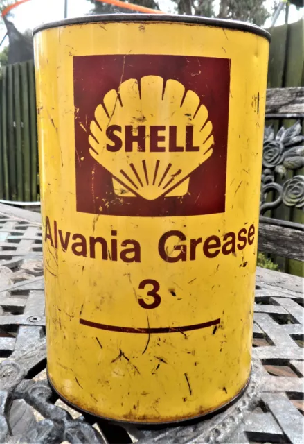 Vintage Shell Alvania Grease 3 Tin  Display Garage Car Automobilia Petroliana