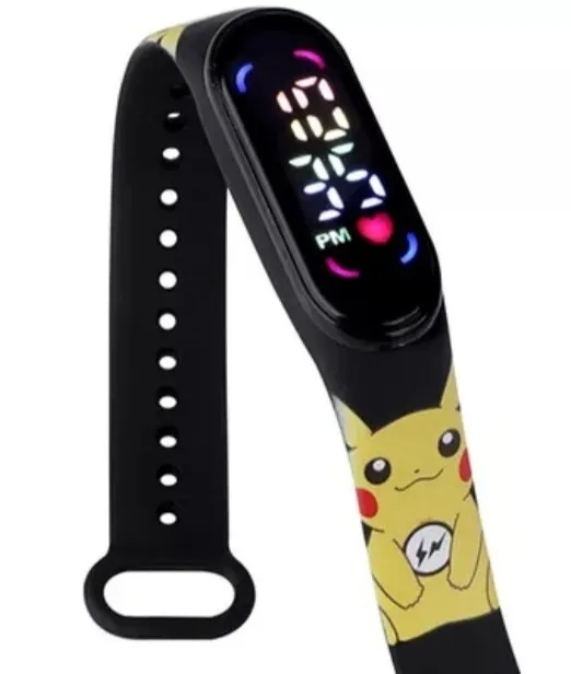 Orologio Digitale Pikachu Pokémon Led Watch Bambini Nero