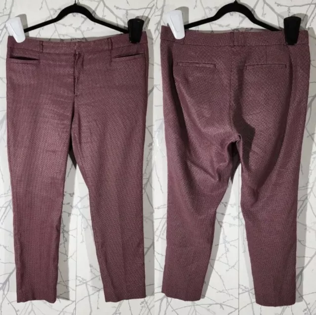 Banana Republic Maroon Jacquard High Rise Sloan Fit Pants | Women's 14